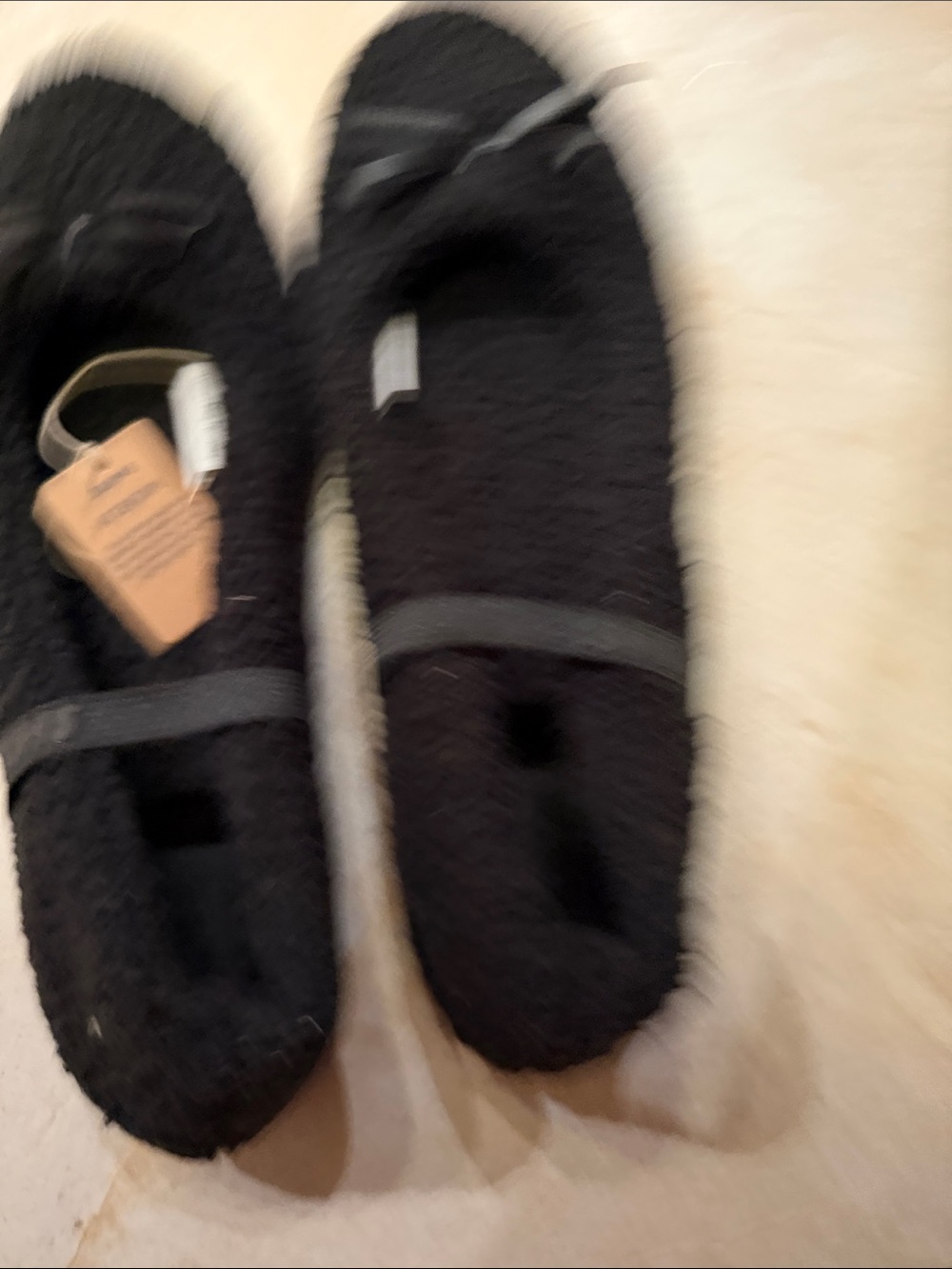 SKIMS Black Knit Slip-On Ballet Flats